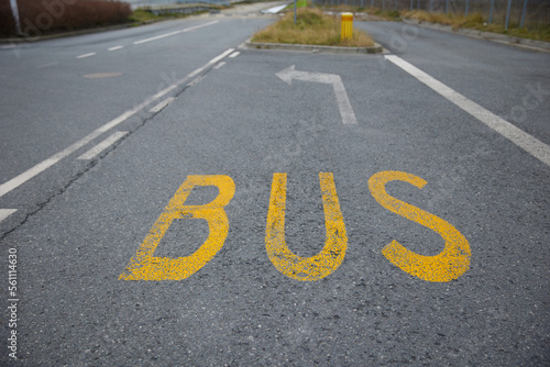 Wallpaper Mural New yellow city bus marking on the road Torontodigital.ca