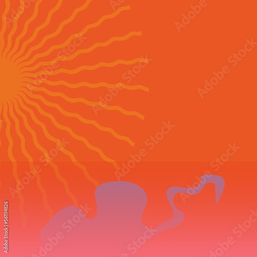 Sun abstract background vector illustration