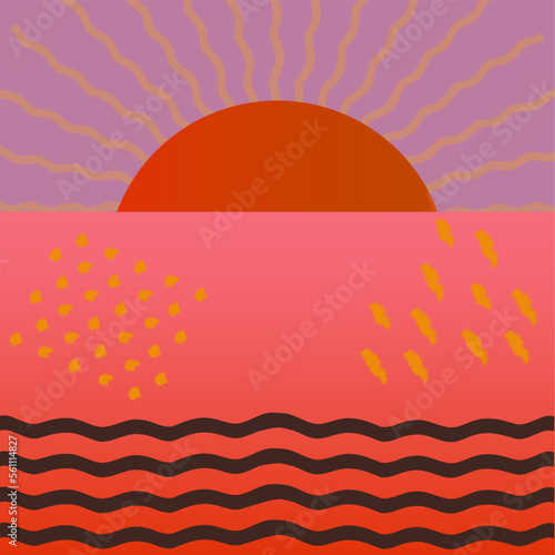 Tropical sunrise abstract illustration