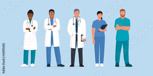 Professional medical team posing together