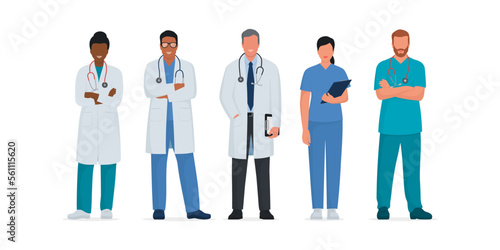 Professional medical team posing together