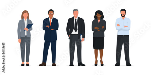 Corporate business people standing together