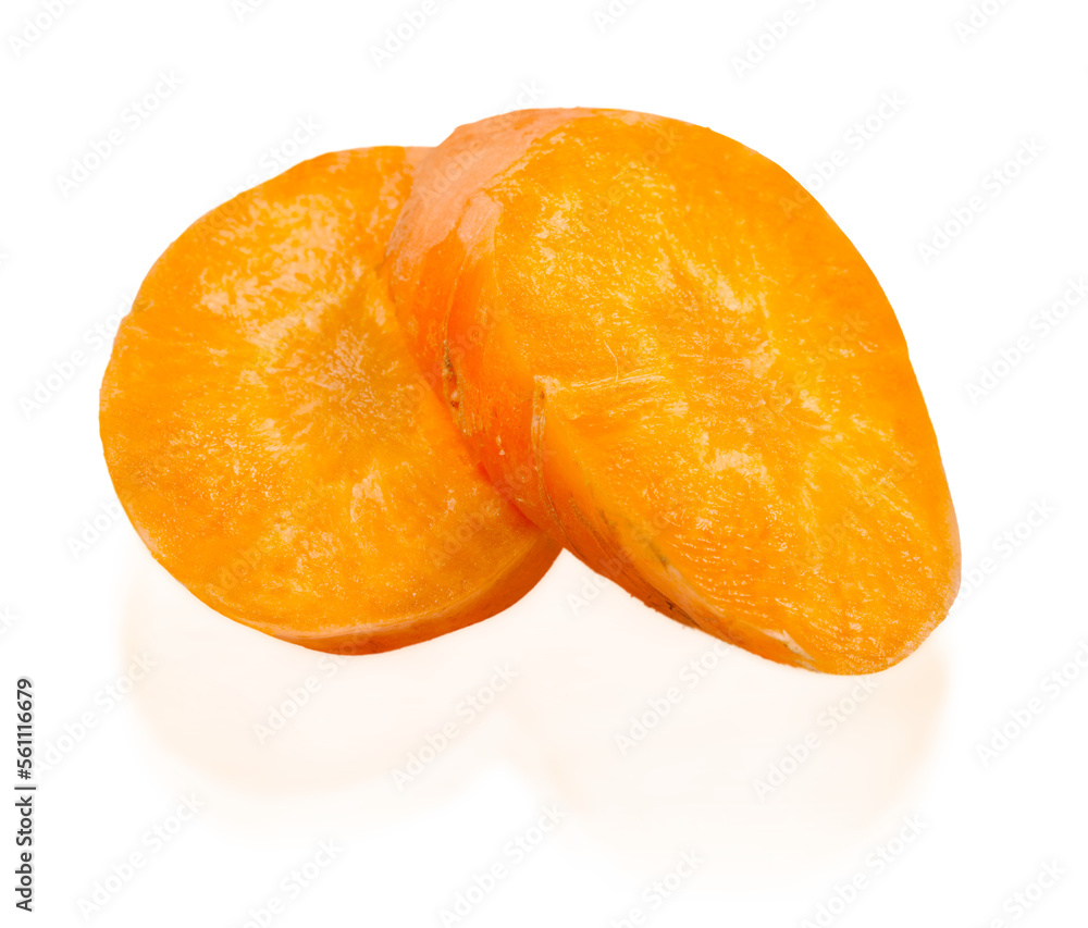 Orange carrot slices. With clipping path Orange carrot slices. With clipping path