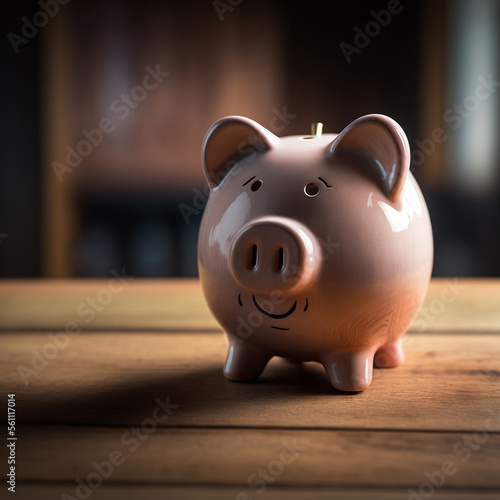 Piggy bank for saving money and finance in the bank.