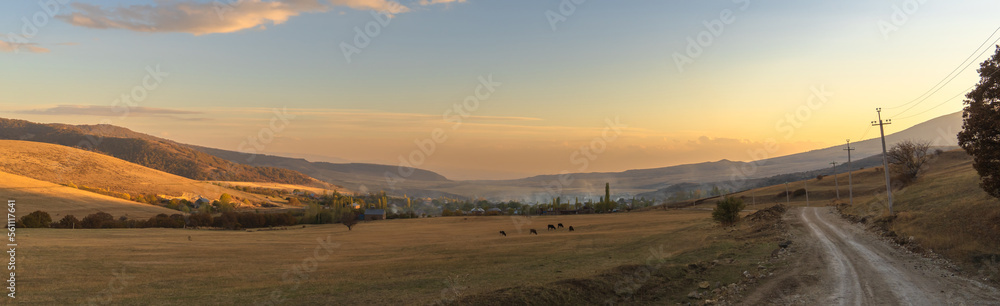 Open field and village