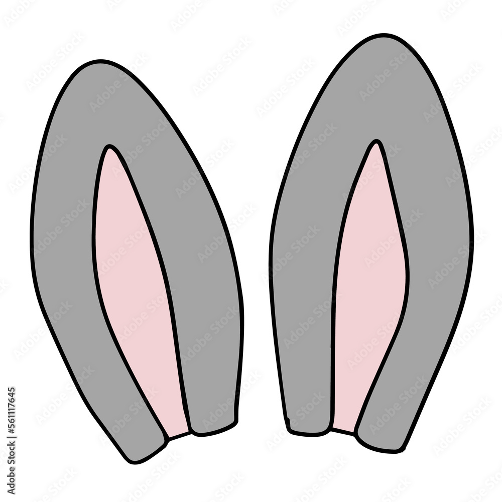 Vector false rabbit ears in doodle style. Vector false rabbit ears in doodle style.