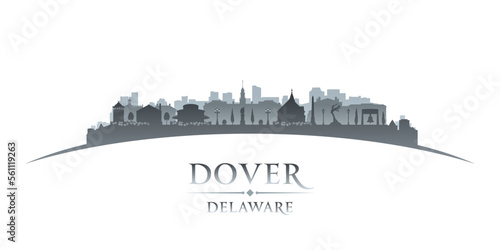 Dover Delaware city silhouette white background