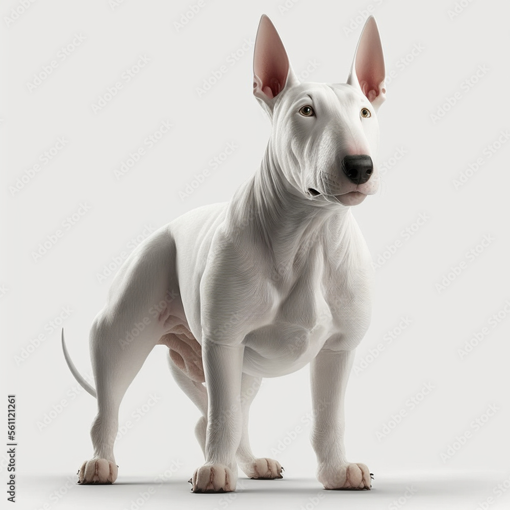 Bull Terrier full body image with white background ultra realistic



