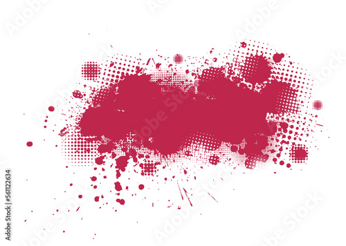 bright carmine red blob object on White Background. Color of 2023. Viva Magenta . 18-1750. Vector illustration