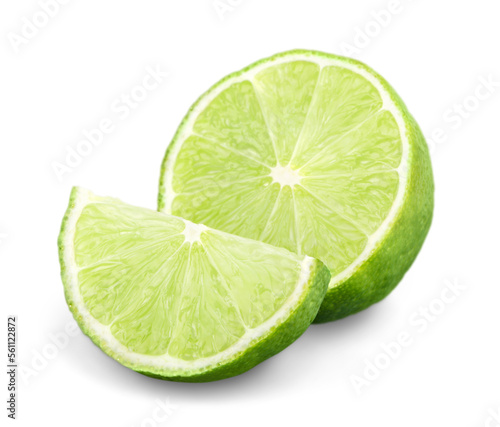 Green fresh citrus lime slices
