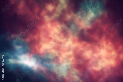 Space nebula in galaxy or universe as wallpaper background - generative ai