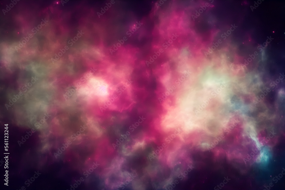 Space nebula in galaxy or universe as wallpaper background  - generative ai