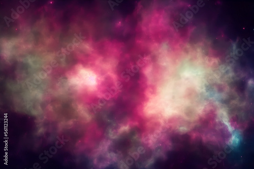 Space nebula in galaxy or universe as wallpaper background  - generative ai