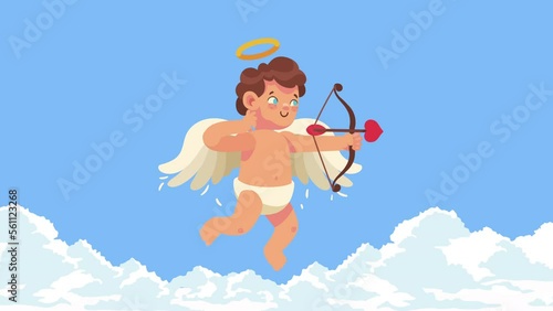 cupid angel with arch animation photo