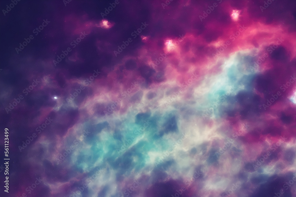 cosmic background with nebula and stars - generative ai