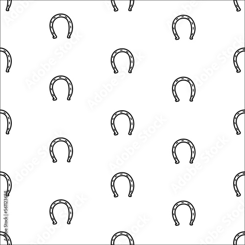 Seamless horseshoe pattern, black and white vector
