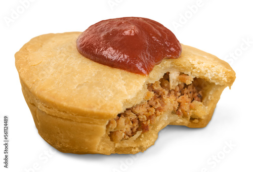 Photography Aussie tasty Meat Pie with sauce