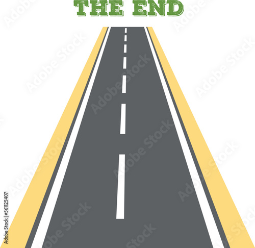 Professionally drawn illustration of the end of the road on a white background