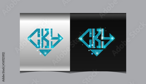 CKY Logo letter monogram with diamond shape design template.
 photo