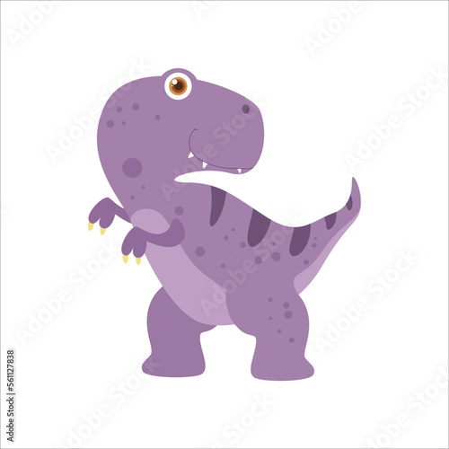 Cute dinosaur tyrannosaurus rex  prehistoric animal  funny and wild monster cartoon character