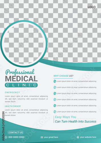 Modern Medical Health Care Flyer template for Doctor, hospital promotion
