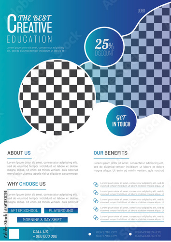 Modern Creative Education Flyer, Poster design template for School, College and other Institute