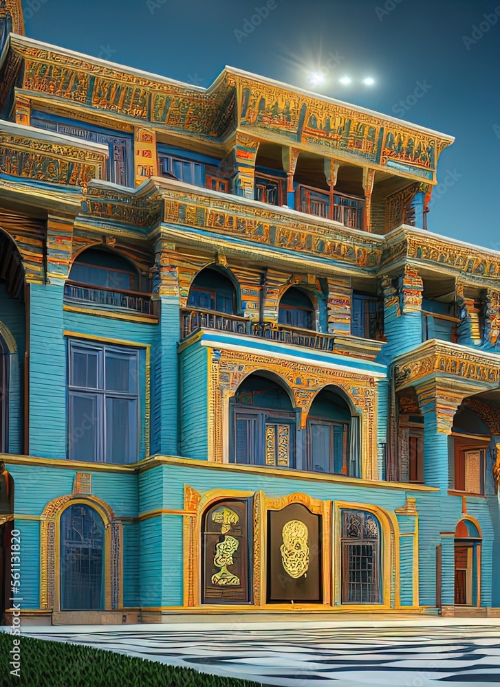 Fictional Mansion in Shymkent Ongtüstik Qazaqstan Kazakhstan Stock