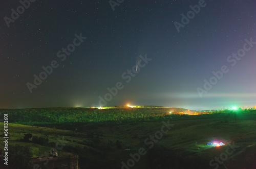 Neowise comet landscape. Night photography