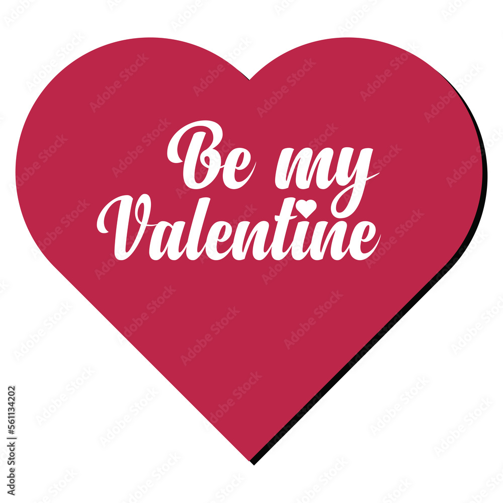 Be My Valentine. Minimal Valentines Day Heart with Copy Space.