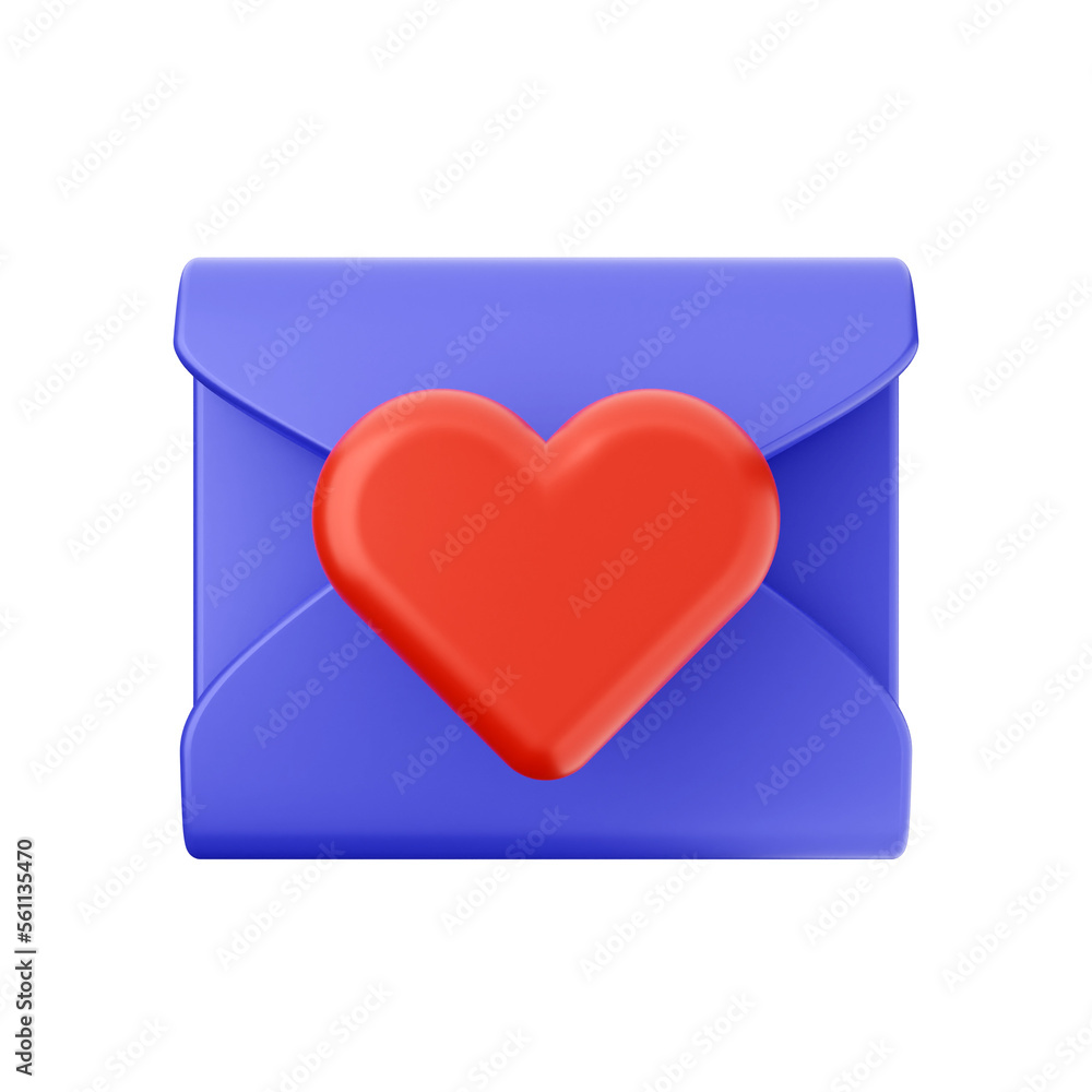 love mail message 3d Valentines Day icon illustration render