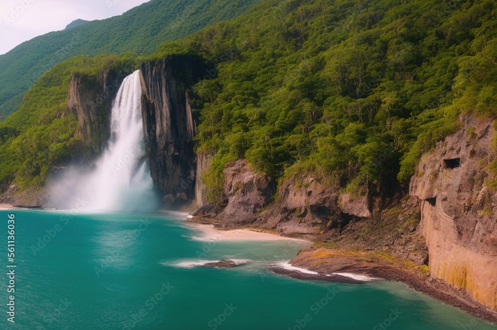 Tropical Island Landscape, Generative AI Tropical Island Landscape, Generative AI