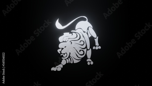 Leo. Zodiac sign. Horoscope. Space flight through the constellation. High quality 4k footage