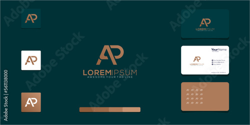 modern gradient logo letter AP elegant minimalist brand identity
