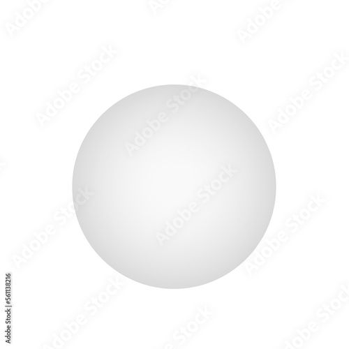 Round white ball on transparent background, png