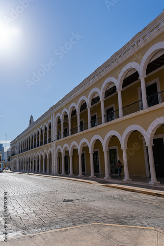 Wonderful colorful streets of the historic city of Campeche.