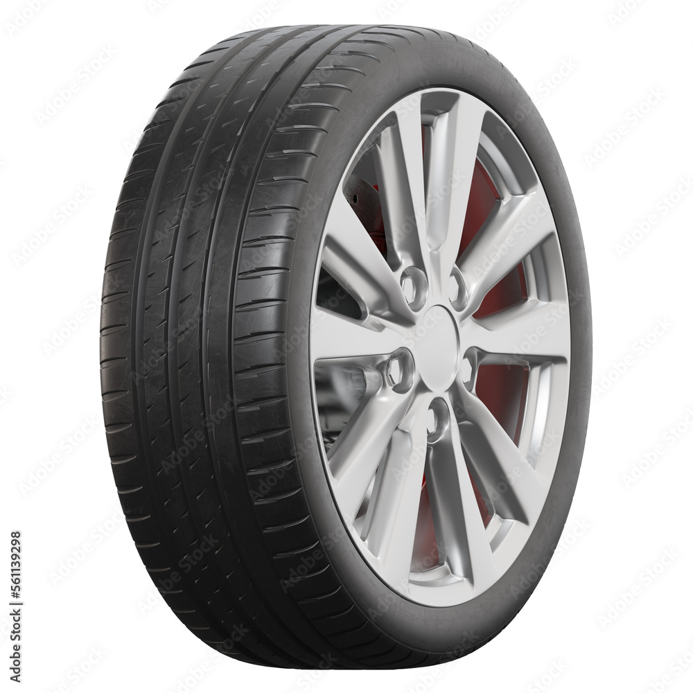 Realistic car wheel on transparent background in high resolution. Realistic car wheel on transparent background in high resolution.
