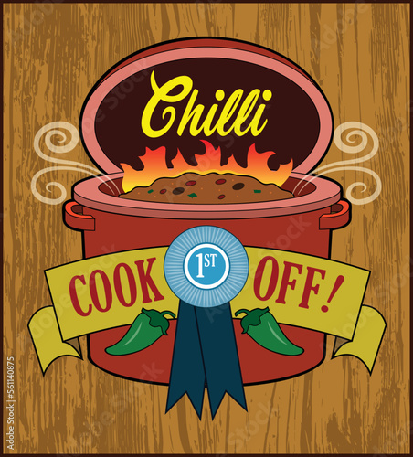 Canvas Print A design layout for a chili cook off contest.