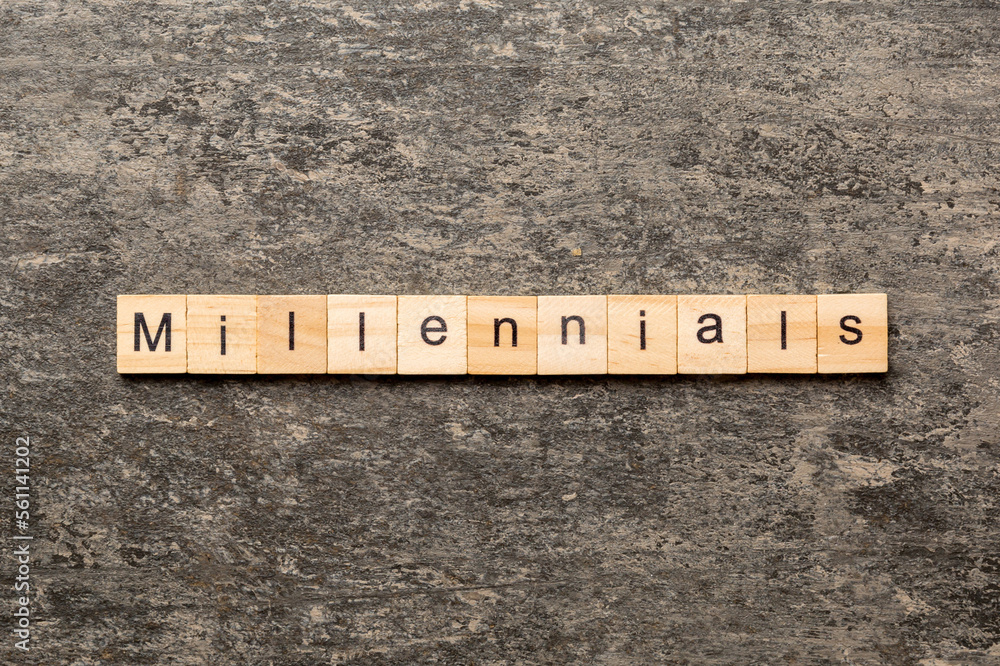 millennials word written on wood block. millennials text on table, concept millennials word written on wood block. millennials text on table, concept