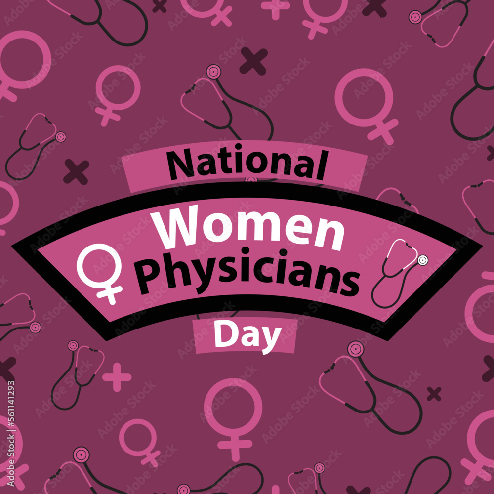Vector Banner design celebrating National Women Physician Day on the