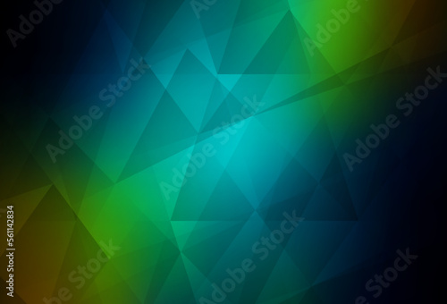 Dark Blue, Yellow vector abstract polygonal template.