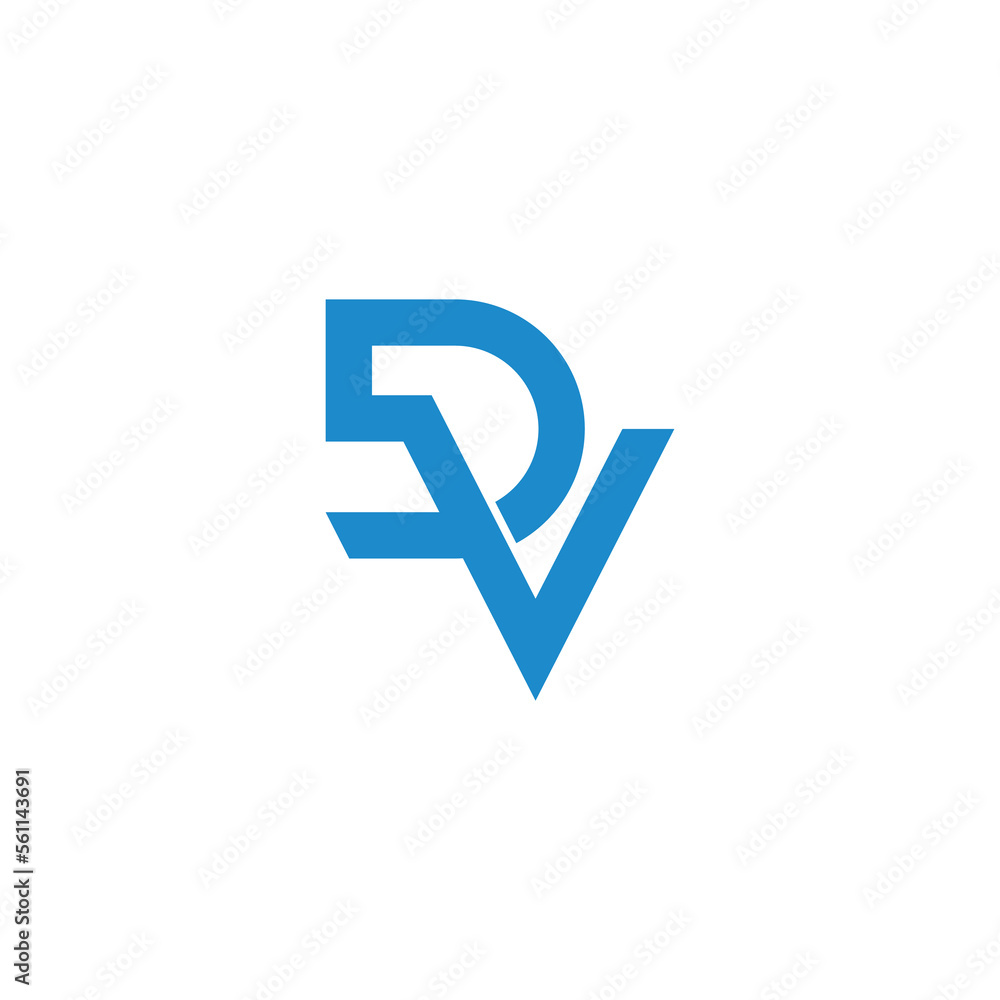letter dv simple linked overlap logo vector letter dv simple linked overlap logo vector