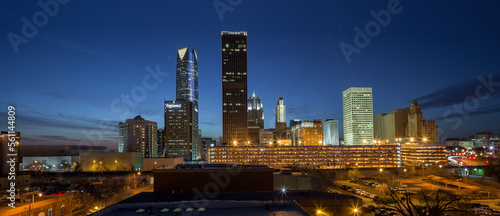 A seen of Oklahoma city skyline.