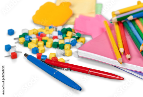 Collection of colored stationery for school and office