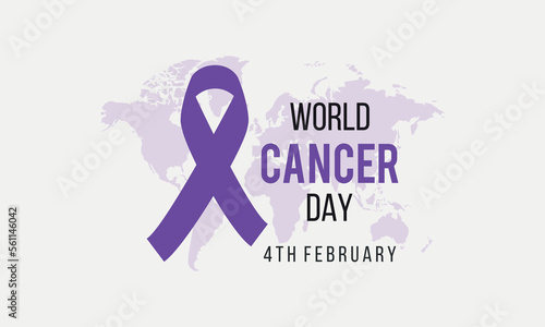 World Cancer Day with ribbon Vector illustration