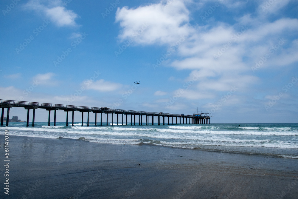 A California Beach Pier on a Beautiful Day