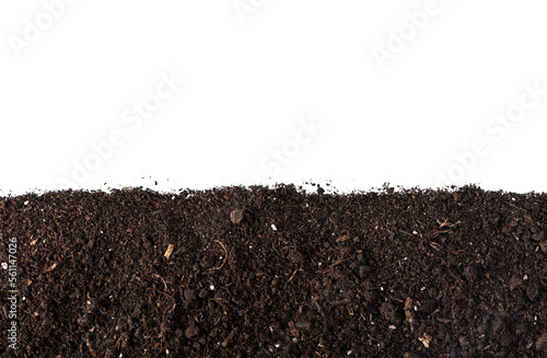 Dark dirt border soil for plant