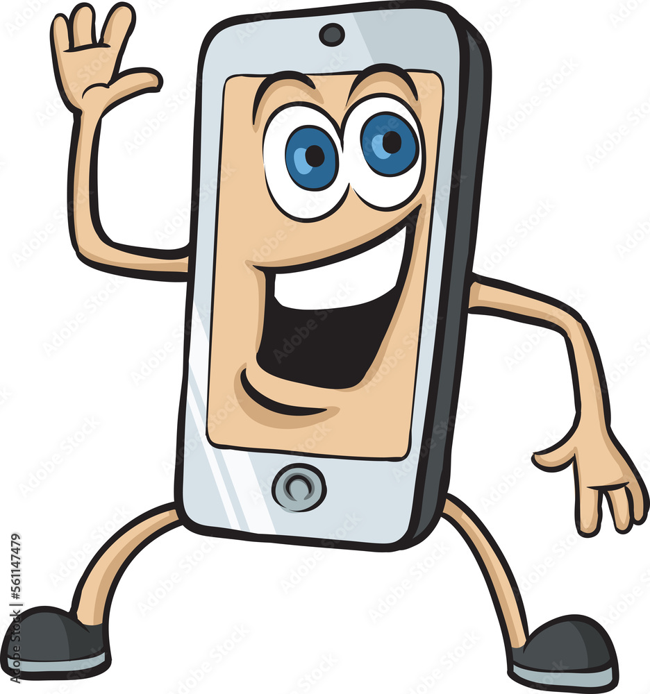 cartoon smiling cell phone character - PNG image with transparent ...