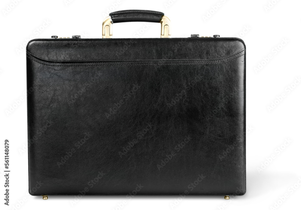 Beautiful new black business briefcase - obrazy, fototapety, plakaty 