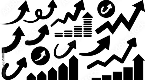 Up arrow symbol set. transparent background png. no background icon.