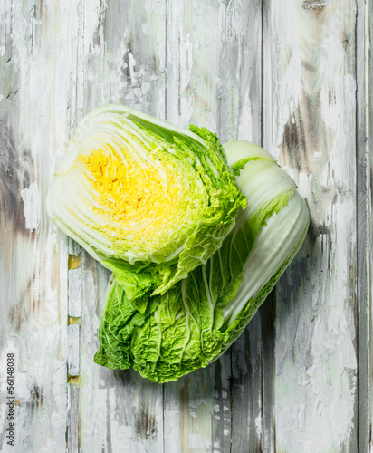 Pieces of Chinese cabbage.